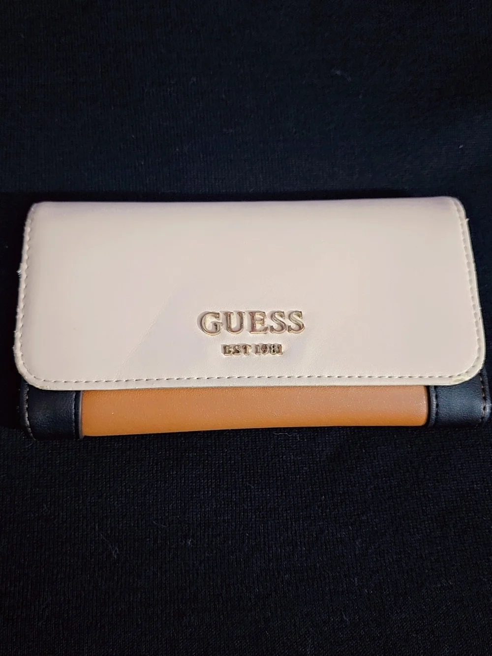 GUESS Tricolor Clutch Wallet in Blush, Tan & Black